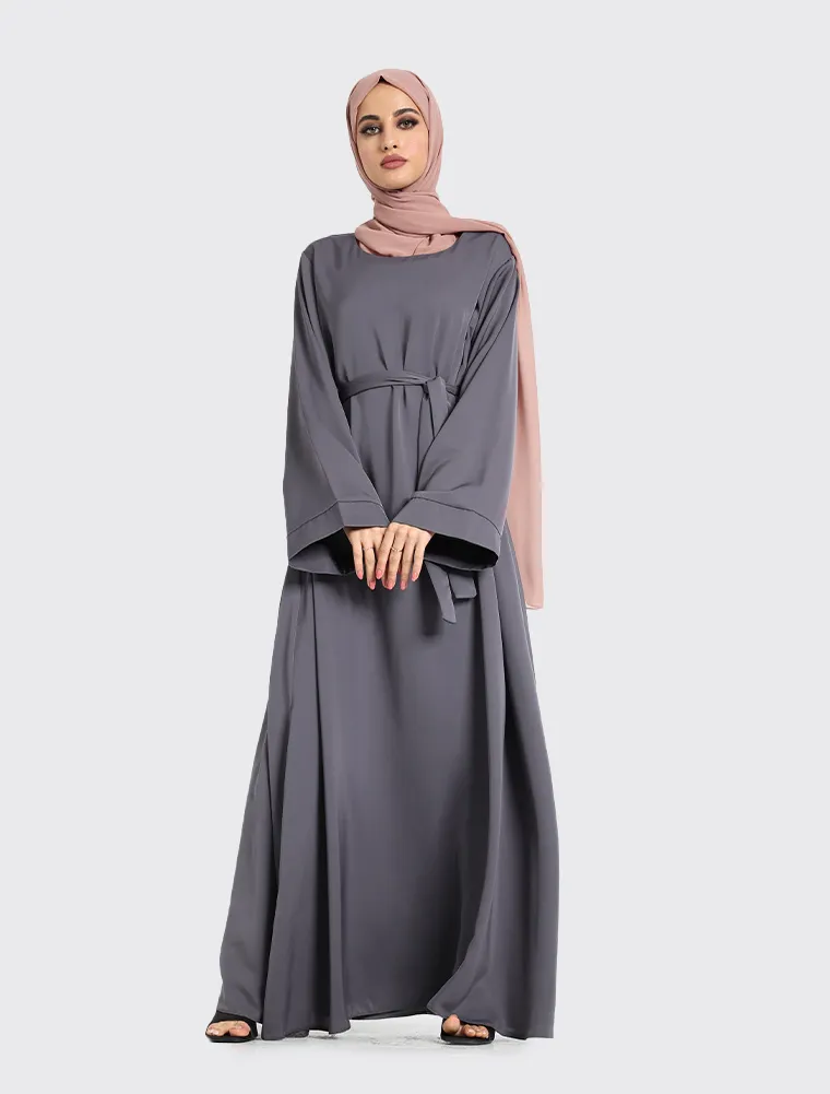 Grey Plain Abaya
